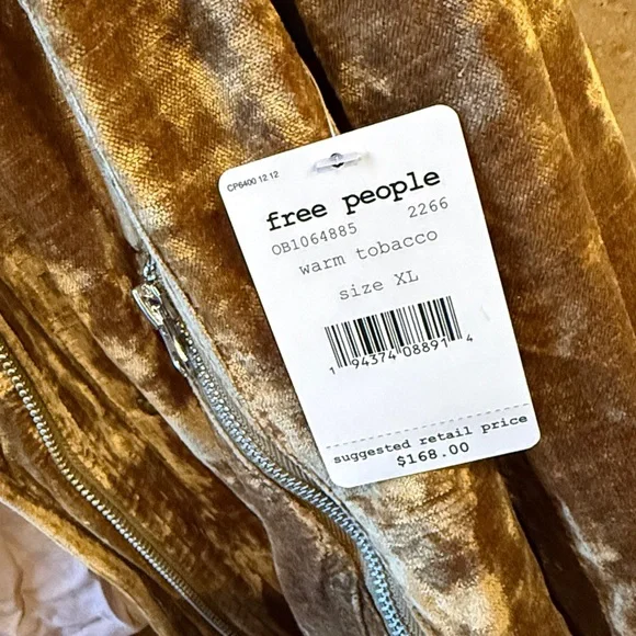 Free People Dusk To Dawn Military Jacket Velvet Moto Sz XL NWT We The Free Gold - Picture 14 of 15